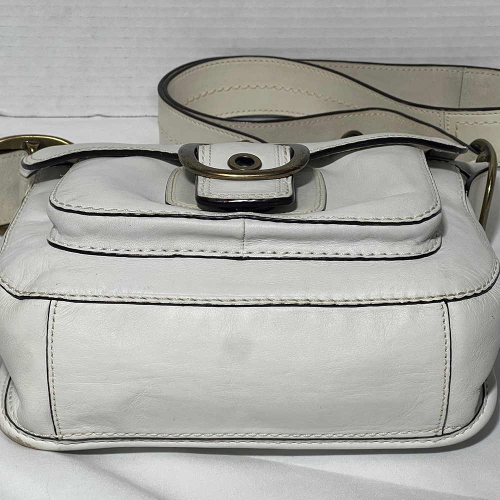 Vintage Legacy Coach Bleecker 11418 Shoulder Crossbody Flap Bag White - Picture 16 of 16